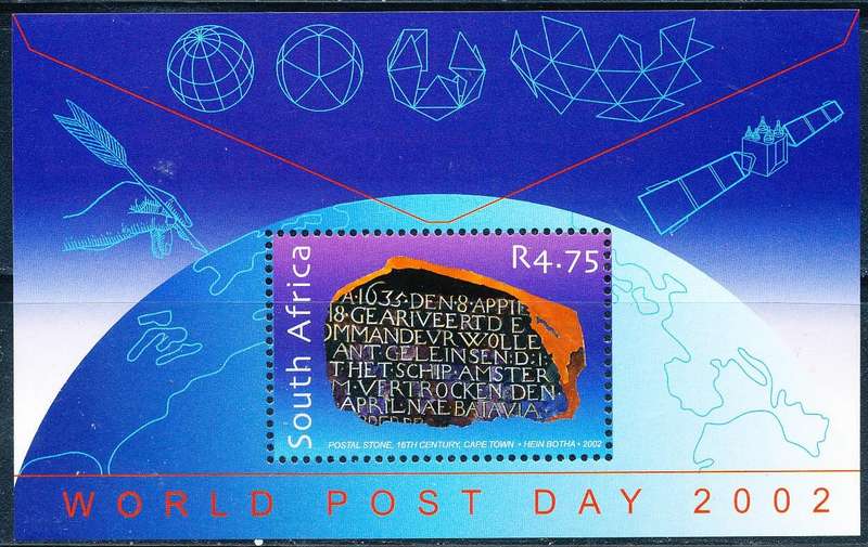 RSA  - 2002 -   World Post Day  MINI- SHEET   - FINE  MINT