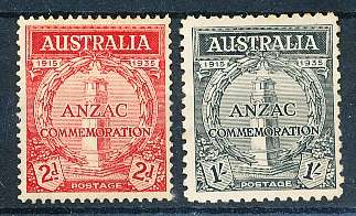 AUSTRALIA  1935 -   Gallipoli Landing by ANZAC  SET  -  MINT