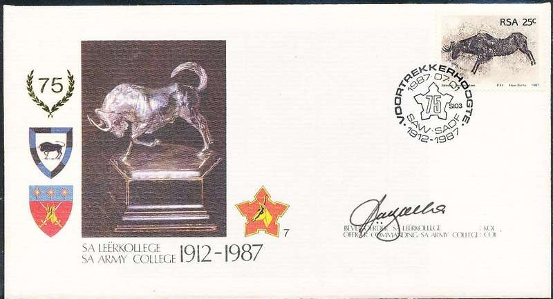 RSA   -  SA  ARMY   COVER   no 7   -    SIGNED