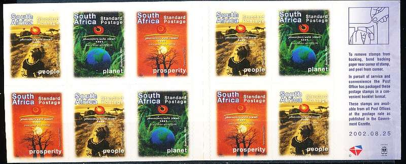 RSA  - 2002  -  World Summit   BOOKLET   25/08/2002  - FINE MINT