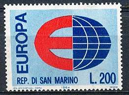 SAN MARINO  1964  -   EUROPA Stamps SINGLE ISSUE    - FINE  MINT