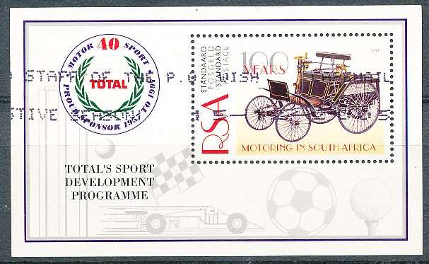RSA -  1997  -  Automobile in South Africa  MINI-SHEET - FINE  USED
