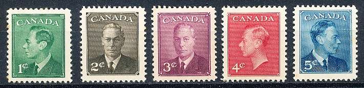 CANADA  1949  -    KGVI  Without Inscription   FULL  SET   - MINT