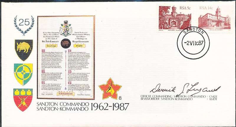 RSA   -  SA  ARMY   COVER   no 8   -   SIGNED