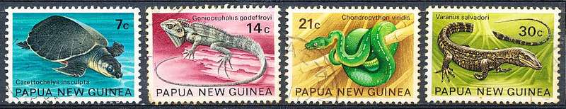 PAPUA NEW GUINEA 1972 -  Fauna Conservation - Reptiles  FULL  SET    -   FINE USED