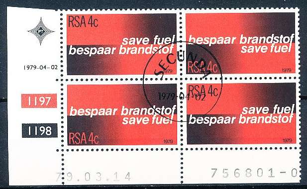 RSA  -  1979 -    Fuel Conservation  C/ BLOCK   -   FINE CTO USED