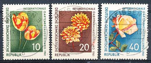 GERMANY  DDR   1961  -   Flowers - Garden Exhibition    FULL SET   -   FINE USED