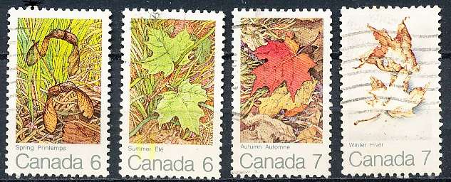 CANADA  1971  -    Maple Leaf in Four Seasons" - Spring   FULL  SET -   FINE  USED