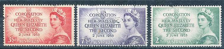 AUSTRALIA  1953 -   Coronation of her Majesty    FULL  SET  -  FINE USED