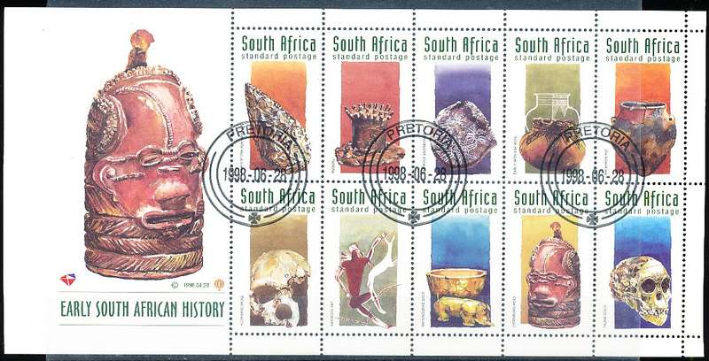 RSA  - 1998  -    Early South African History   FULL SHEET  - FINE  CTO USED