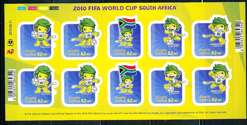 RSA -  2010 -   Football World Cup - South Africa  SHEET - FINE  MINT