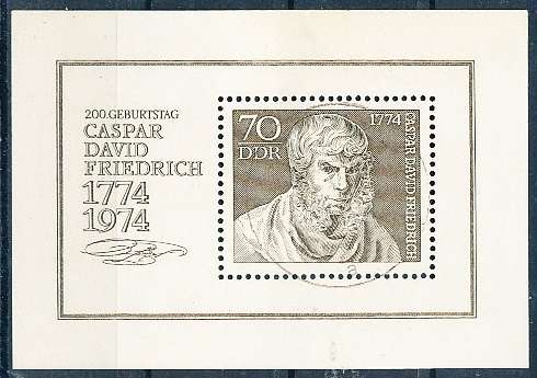 GERMANY  DDR   1974  -  Caspar David Friedrich  MINI-SHEET  -  FINE USED