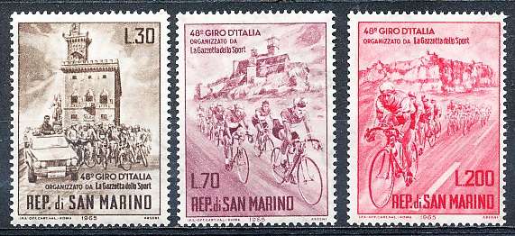 SAN MARINO  1965  -   Cycling   FULL SET     - FINE  MINT
