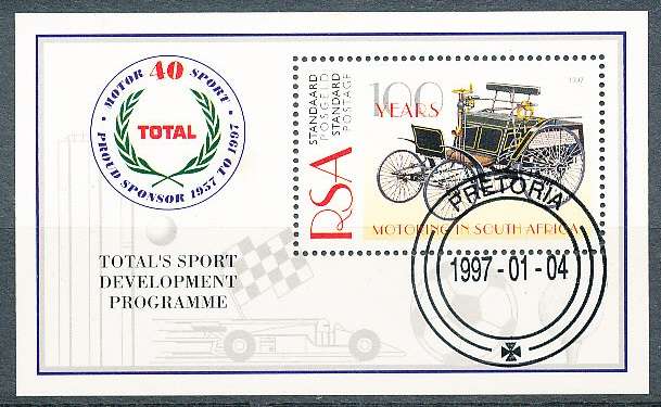 RSA -  1997  -  Automobile in South Africa  MINI-SHEET - FINE  USED