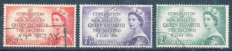AUSTRALIA  1953 -   Coronation of her Majesty    FULL  SET  -  FINE USED