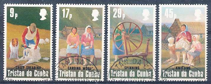 TRISTAN da CUNHA  - 1984   Woolens Industry  SET  -  FINE  USED