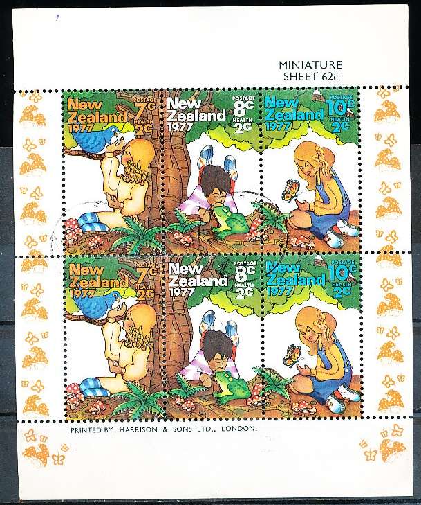 NEW ZEALAND   - 1977   Health Stamps   MINI-SHEET  -   FINE USED