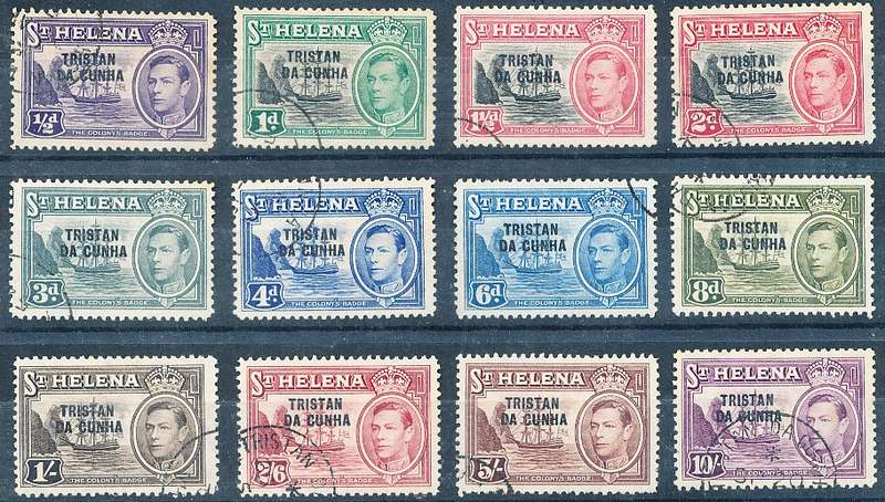 TRISTAN da CUNHA  - 1952  KGVI  FULL SET  -   FINE  USED