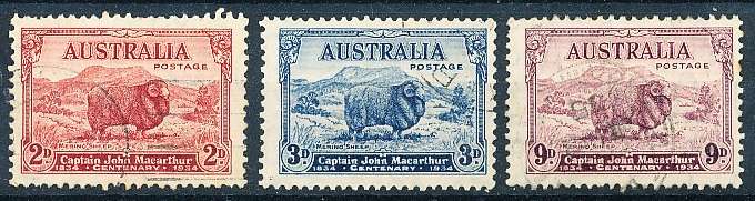 AUSTRALIA  1934 -   Captain John Macarthur  SET  FINE  USED