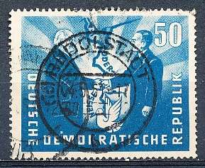 GERMANY  DDR   1951  -  Treaty Between Poland & East Germany   50Pfg    -   FINE USED