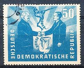 GERMANY  DDR   1951  -  Treaty Between Poland & East Germany   50Pfg    -   FINE USED