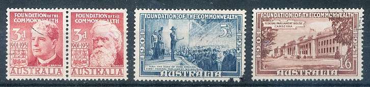 AUSTRALIA  1950 -   Foundation of Commonwealth  FULL SET  -   FINE USED