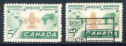 CANADA  1955  -  World Scout Jamboree   -  MINT and  FINE USED