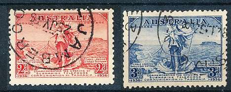 AUSTRALIA  1936 -  Telephone Cable between Australia and Tasmania SET  FINE  USED