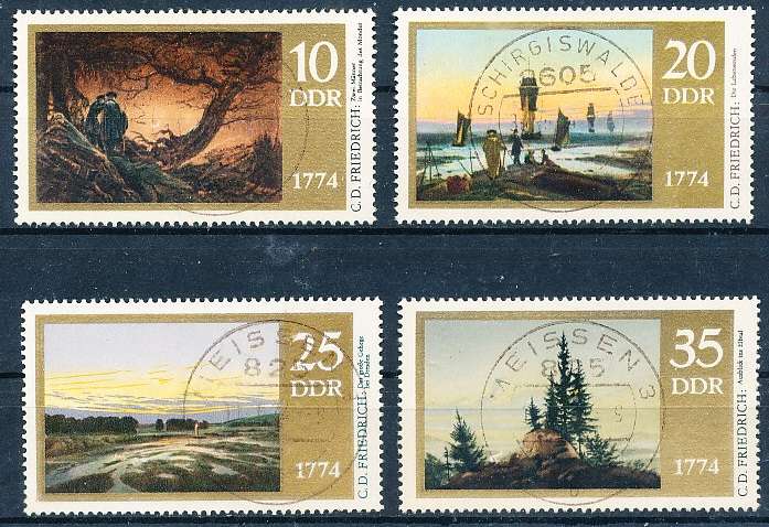 GERMANY  DDR   1974  -  Caspar David Friedrich  FULL  SET   -  FINE USED