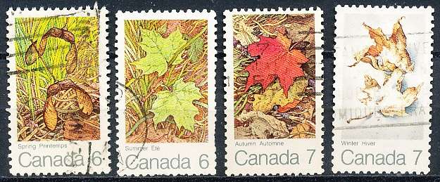 CANADA  1971  -    Maple Leaf in Four Seasons" - Spring   FULL  SET -   FINE  USED