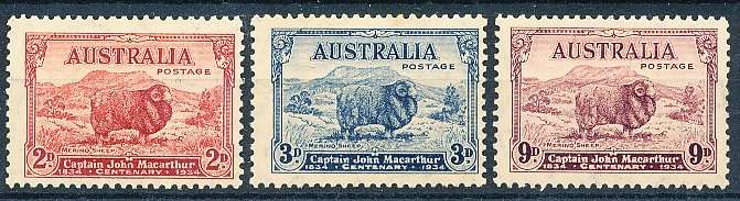 AUSTRALIA  1934 -   Captain John Macarthur  SET  FINE  USED