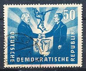GERMANY  DDR   1951  -  Treaty Between Poland & East Germany   50Pfg    -   FINE USED