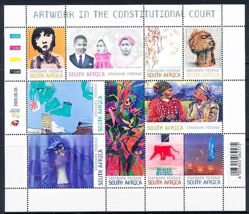 RSA  -  2009 -  Art in the Constitutional Court   FULL SHEET   - FINE  MINT