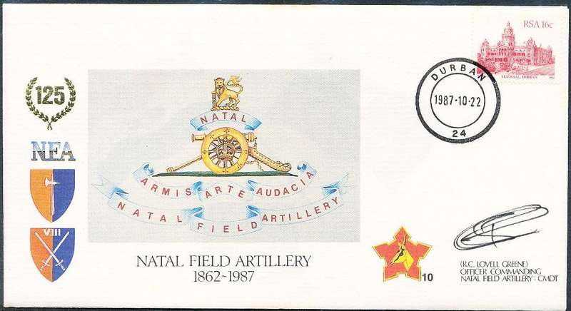 RSA   -  SA  ARMY   COVER   no 10   -   SIGNED