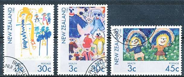 NEW ZEALAND   - 1986  Health Stamps - Children's Paintings   SET  -     FINE USED