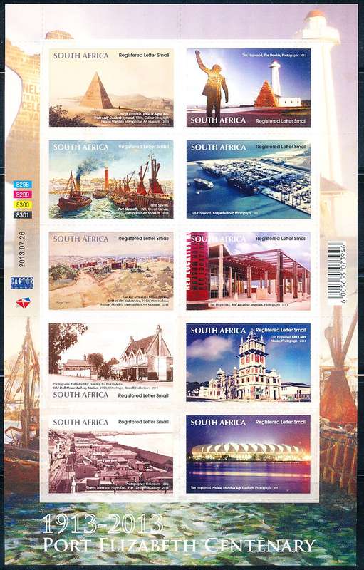 RSA  -  2013 -   Anniversary of Port Elizabeth  SHEET  - FINE MINT