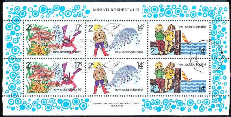 NEW ZEALAND   - 1980   Health Stamps - Fishing  MINI-SHEET  -   FINE USED