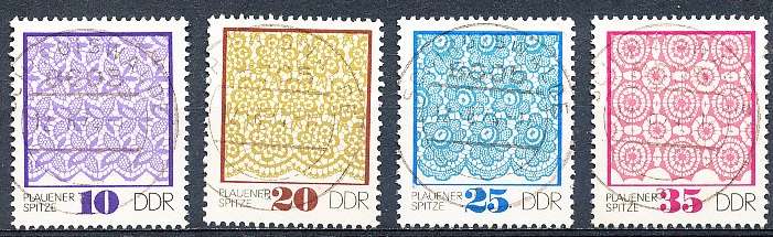GERMANY  DDR   1974  -  Plauen Lace  FULL  SET   -  FINE USED
