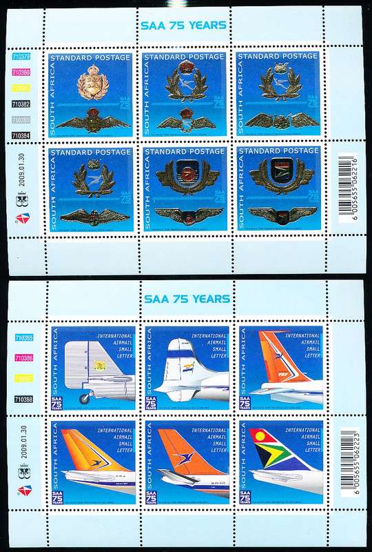 RSA  - 2009  -  SAA - South African Airways  MINI-SHEETS  - MINT