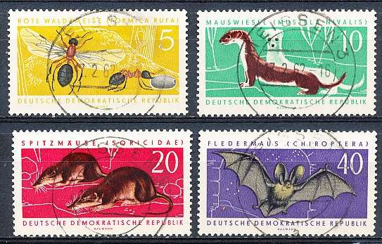 GERMANY  DDR   1962  -  Protected Animals  FULL  SET   -   FINE USED