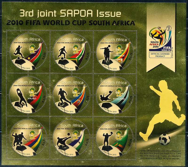 RSA  -  2010 -  Football World Cup    FULL SHEET   - FINE  MINT