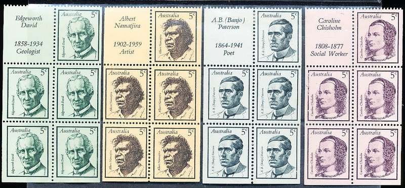 AUSTRALIA  1968 -     Famous Australians  BOOKLET PANES   -  MINT
