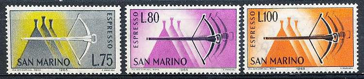 SAN MARINO  1966  -    Express Stamps   FULL SET     - FINE  MINT