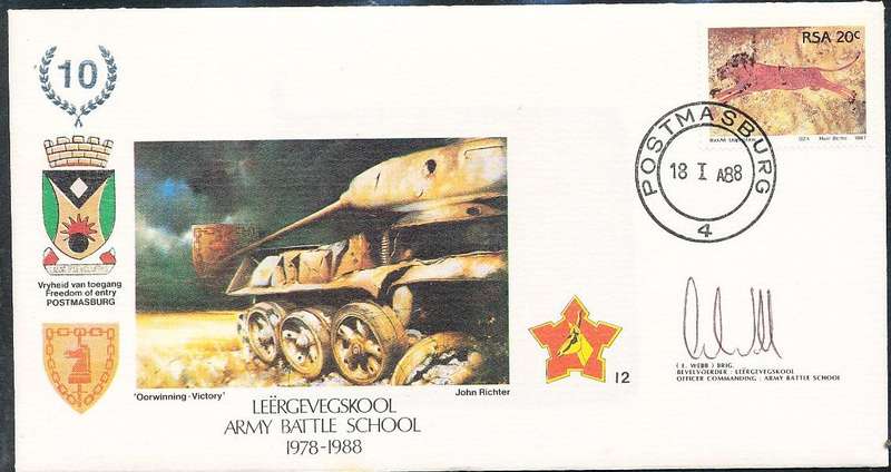 RSA   -  SA  ARMY   COVER   no 12   -    SIGNED