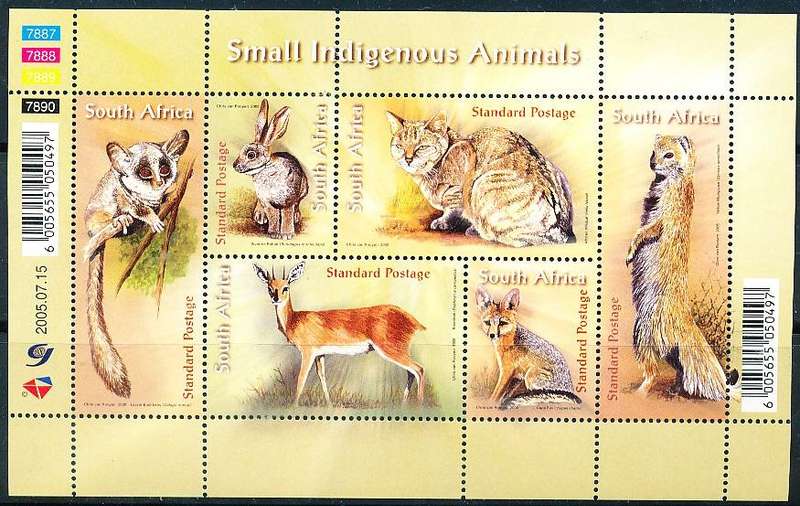 RSA  - 2005 -  Small Indigenous Animals  SHEET  - FINE MINT
