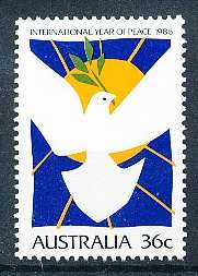 AUSTRALIA  1986 -   Year of Peace   -   FINE  MINT