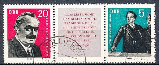 GERMANY  DDR   1962  -  Birth of Georgi Dimitroff  FULL  SET   -   FINE USED