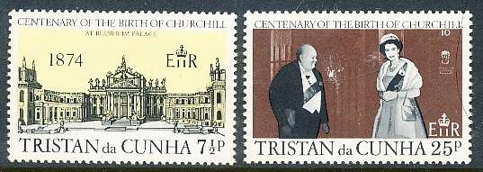 TRISTAN da CUNHA  - 1974    Winston Churchill  SET  -    FINE  MINT