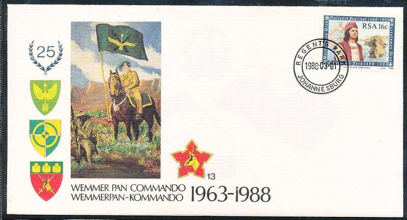 RSA   -  SA  ARMY   COVER   no 13   -   FINE ITEM