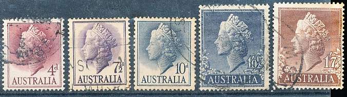 AUSTRALIA  1955/7 -   Queen Elizabeth II - New Edition  FULL SET  -   FINE USED